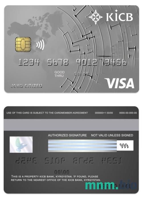 Kyrgyzstan KICB Bank visa klasyczny karta przykład w formacie PSD